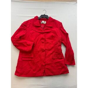 Ben Marc International Red Blazer Jacket Women Plus Size 18 Button Front Lined